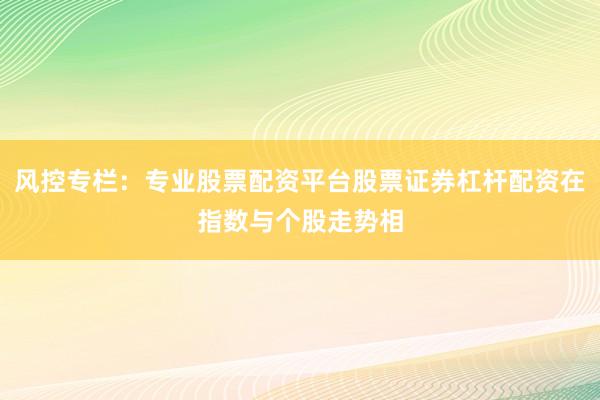 风控专栏：专业股票配资平台股票证券杠杆配资在指数与个股走势相