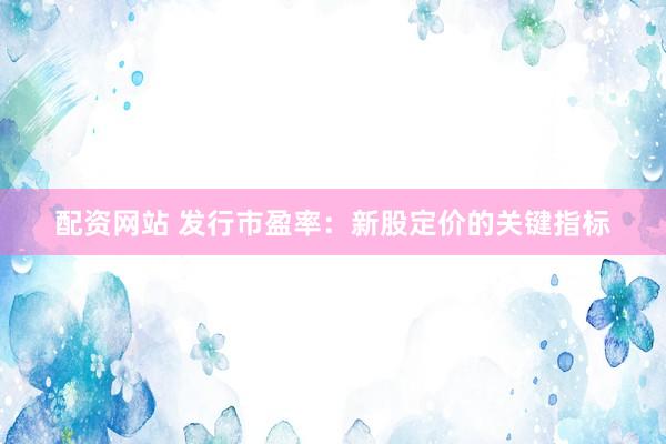 配资网站 发行市盈率：新股定价的关键指标
